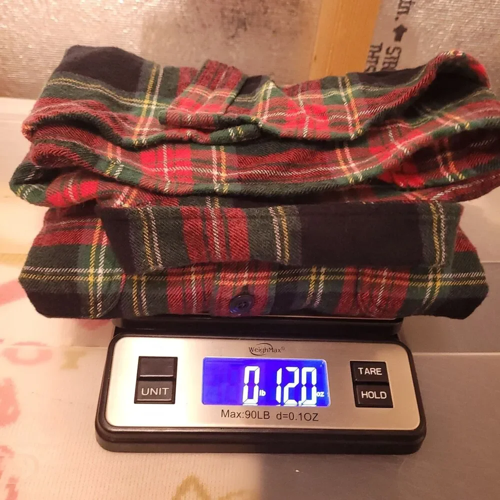 J Crew Flannel Shirt Mens Medium Plaid Red, Green Mid Weight Double Brushed